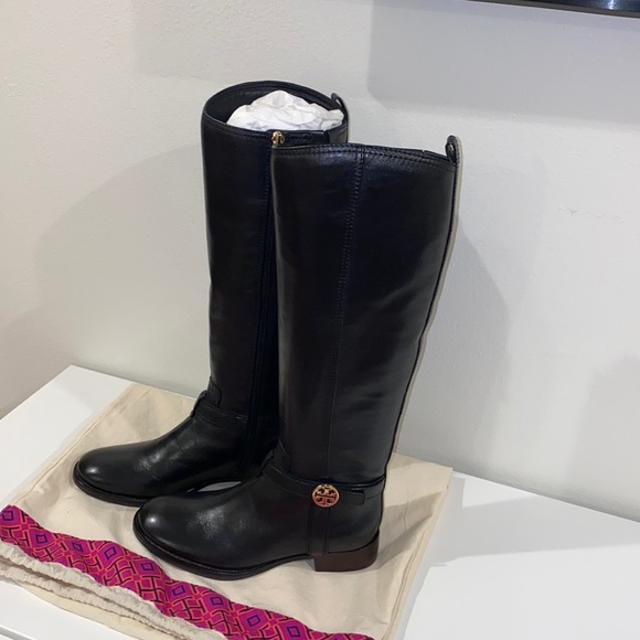 Tory Burch Black Bristol Riding Boots - Picture 4 of 7